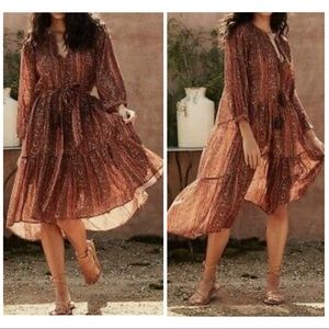 Doen Normandy Dress Earth Mandevilla Vine Floral, L